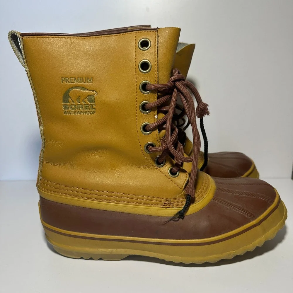 Sorel 1964 Premium Waterproof Duck Boots Men's 8 Tan‎ Brown Winter Snow Boots
